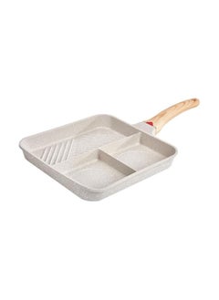 Non-stick split griddle, 3-in-1 square egg frying pan with bakelite handle, versatile breakfast grill for cooking eggs, steak and bacon, compatible with induction, gas and electric cooktops