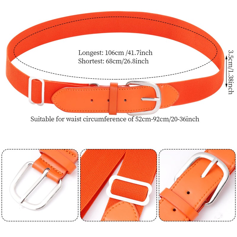 Dxhycc Youth Baseball Socks and Belt Combo Set Softball Baseball Socks and Elastic Waist Belt for Youth Boys Girls, Orange - Image 2