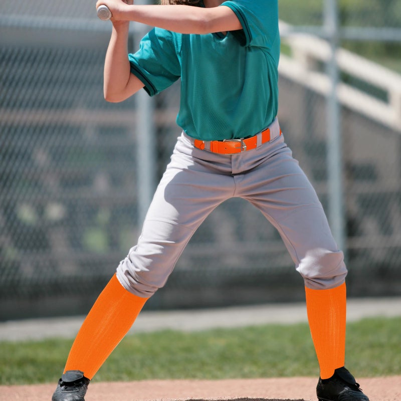 Dxhycc Youth Baseball Socks and Belt Combo Set Softball Baseball Socks and Elastic Waist Belt for Youth Boys Girls, Orange - Image 5