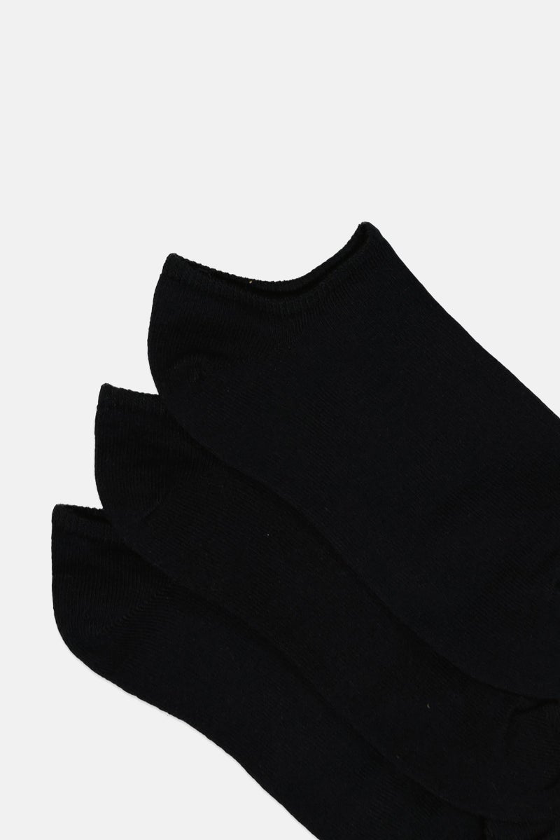 Reebok جوارب قصير للرجال 3 أزواج بشعار العلامة التجارية، أسود - Image 2