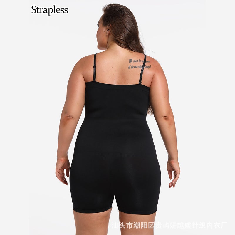 Shaper Full Body Shaper Detachable Shoulder Strap Seamless Flat Shoulder Tunic One-Piece Shaper Inner Wear - Image 5