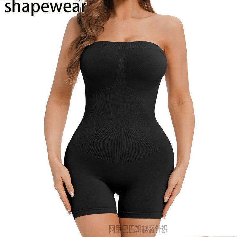 Shaper Full Body Shaper Detachable Shoulder Strap Seamless Flat Shoulder Tunic One-Piece Shaper Inner Wear - Image 1