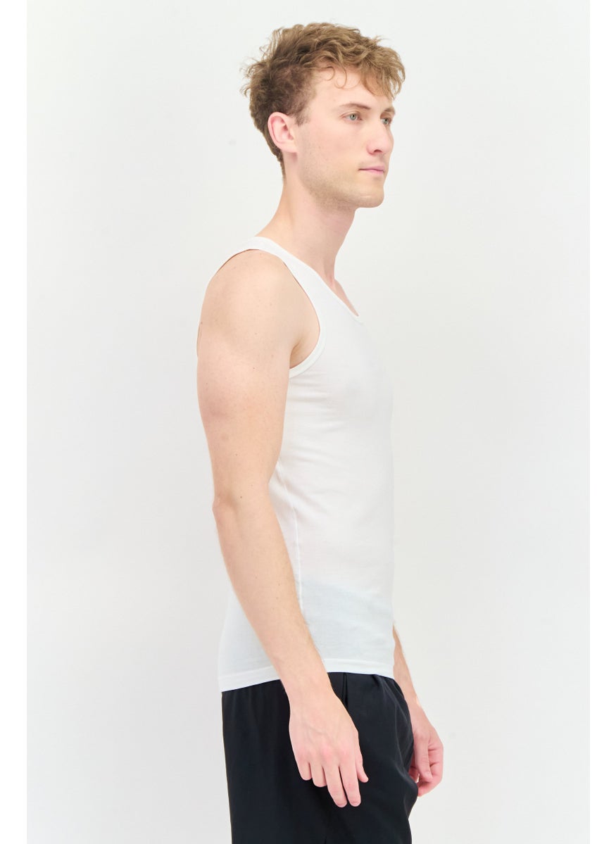 Tommy John - Men 2 Pack Stay-Tucked Fit Plain Undershirt, White - Image 1
