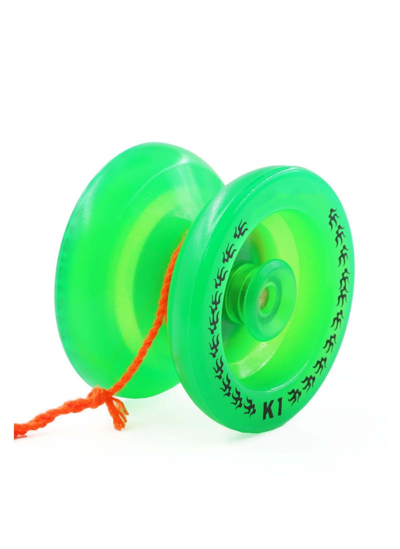 K1 Glow in The Dark Yoyo Ball ، لعبة Yoyo المحترفة سريعة الاستجابة للأطفال البالغين المبتدئين متوسط ​​اللون الأخضر Yoyos