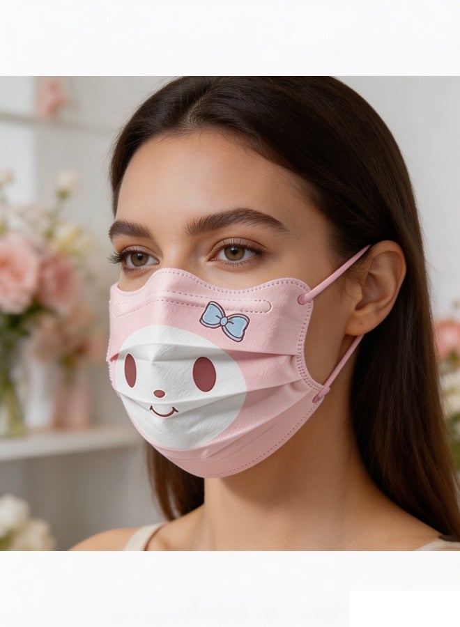 Wffo 50PCS Masks - Cartoon Character Masks - 5 Styles - Three-Layer Filtration - Suitable for Children and Teenagers Disposable Masks - Individually Packaged - Unisex - Image 4