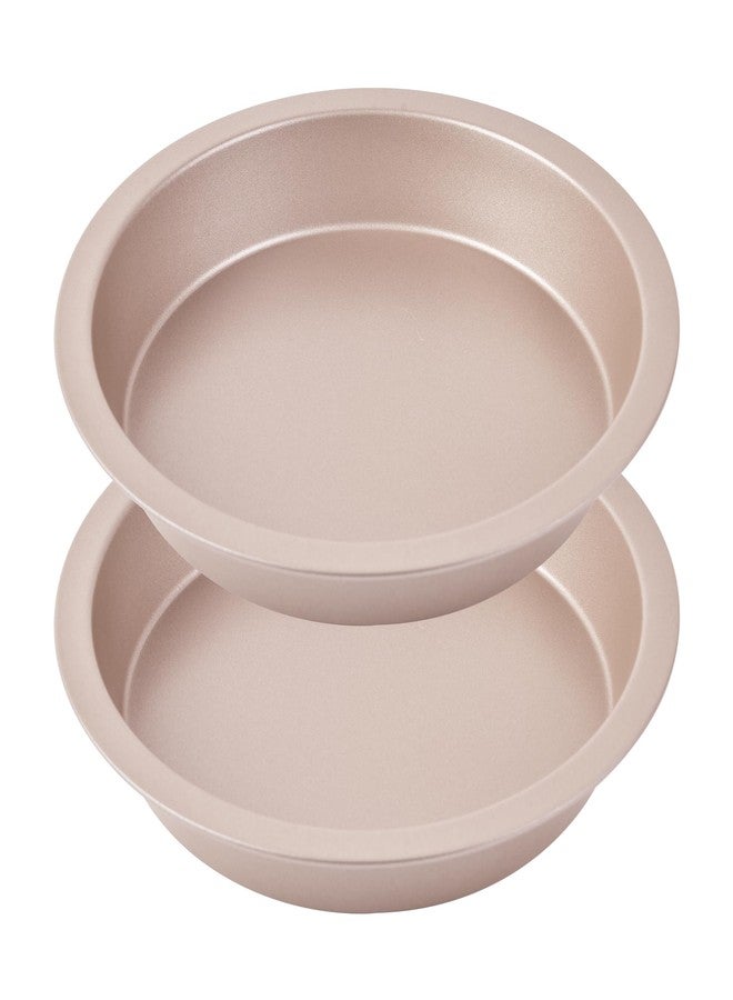 Bakeley 8-inch Round Cake Pan Set of 2, Nonstick 8 Inch Cake Pan for Baking (Champagne Gold) - Image 1
