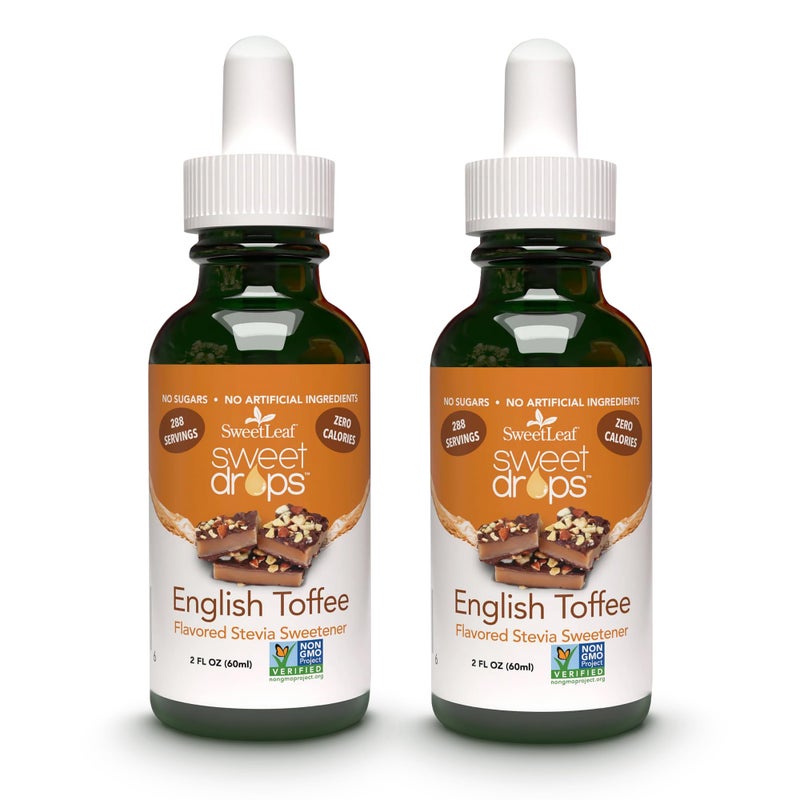 SweetLeaf Sweet Drops  Flavored Stevia Liquid Sweetener Organic Stevia Extract Zero Calories Gluten Free Keto Friendly Non GMO Natural Flavor  English Toffee 2 Fl Oz Pack of 2 - Image 3