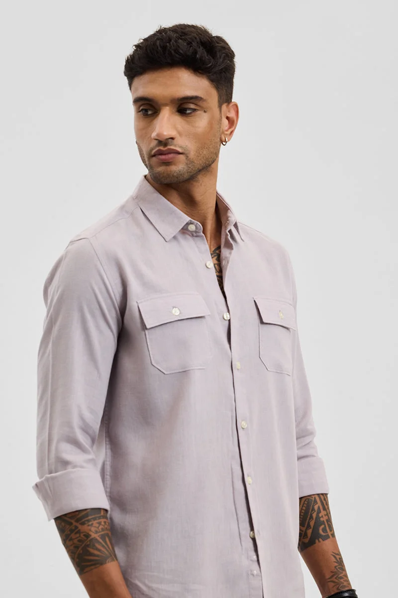 SNITCH  Light Grey Solid Long Sleeve Regular Fit Shirt for Men | Best Price UAE