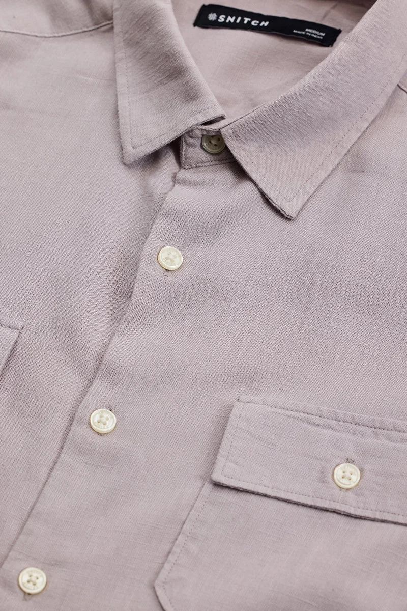 سنيتش Light Grey Solid Long Sleeve Regular Fit Shirt