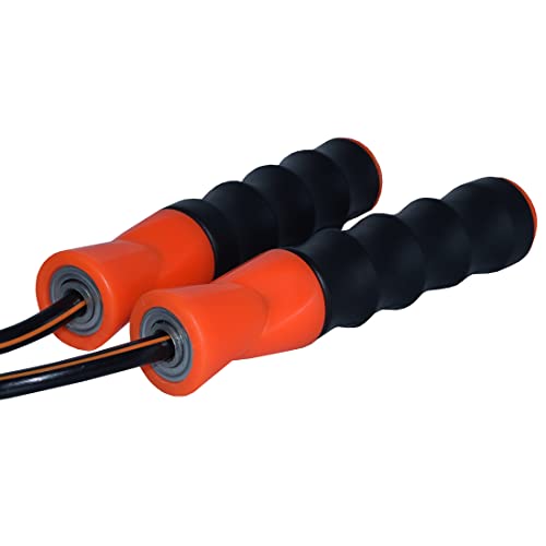 Babbler BS-500 Black Orange Skipping Rope With 7mm Black Rope With Coloured Lining PVC Handle, Ball Bearing & PVC Grip For Extra Comfort (Box Packing), Pack of 1 Piece Fitness Jump Rope - Image 2