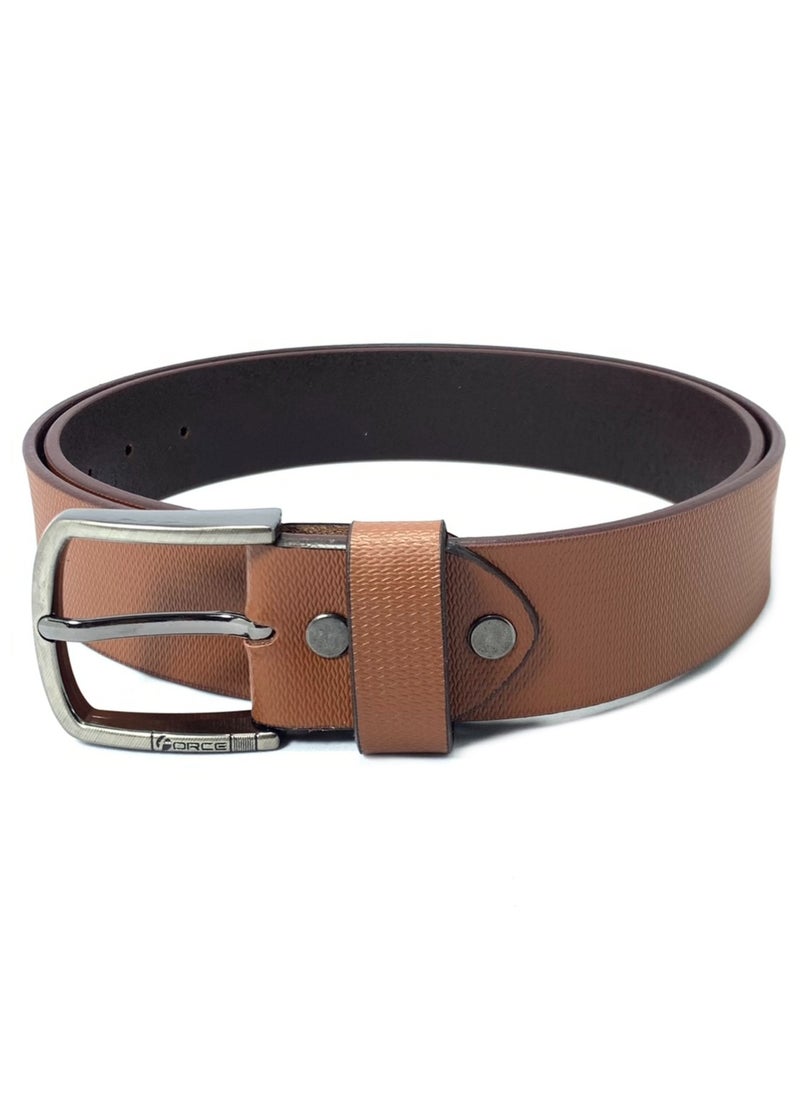 FORCE - Force Genuine Leather Men's Belt Print Texas Belt for men  Honey 40MM Belts for men PTX-404 (Tan) by Milano Leather - Image 1