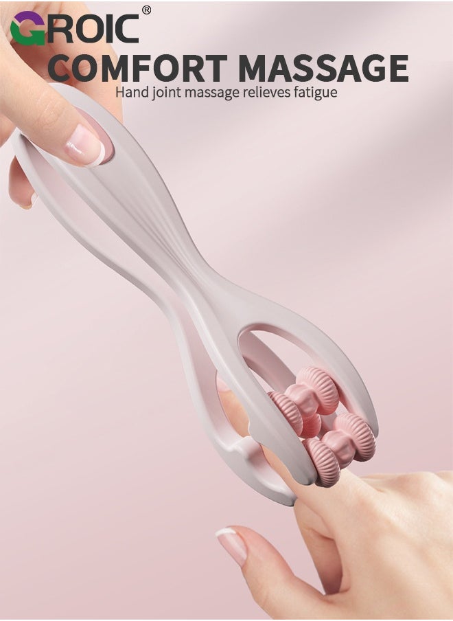 GROIC Finger Massage Tools for Finger Hand Massage with Massage Oil, Hand Massager for Arthritis and Carpal Tunnel, Silicone Massage Roller for Hands, Palm & Wrist  - Image 3