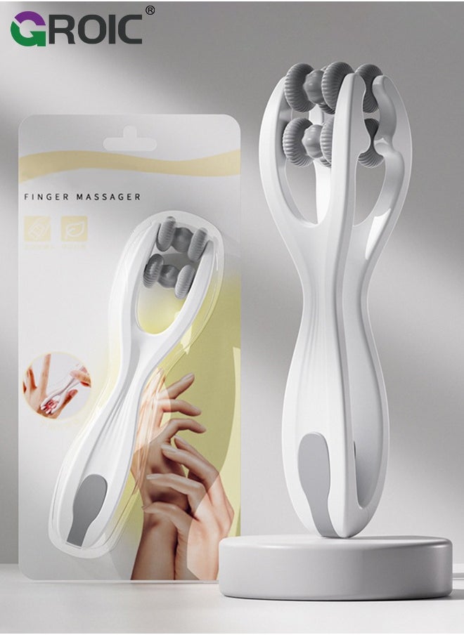 GROIC Finger Massage Tools for Finger Hand Massage with Massage Oil, Hand Massager for Arthritis and Carpal Tunnel, Silicone Massage Roller for Hands, Palm & Wrist  - Image 1