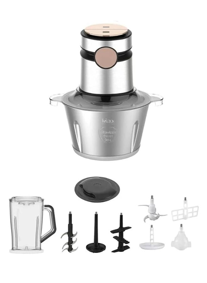 REBUNE Steel Vegetable And Meat Grinder 2 L 500 W RE-2-153 Pink - Image 2