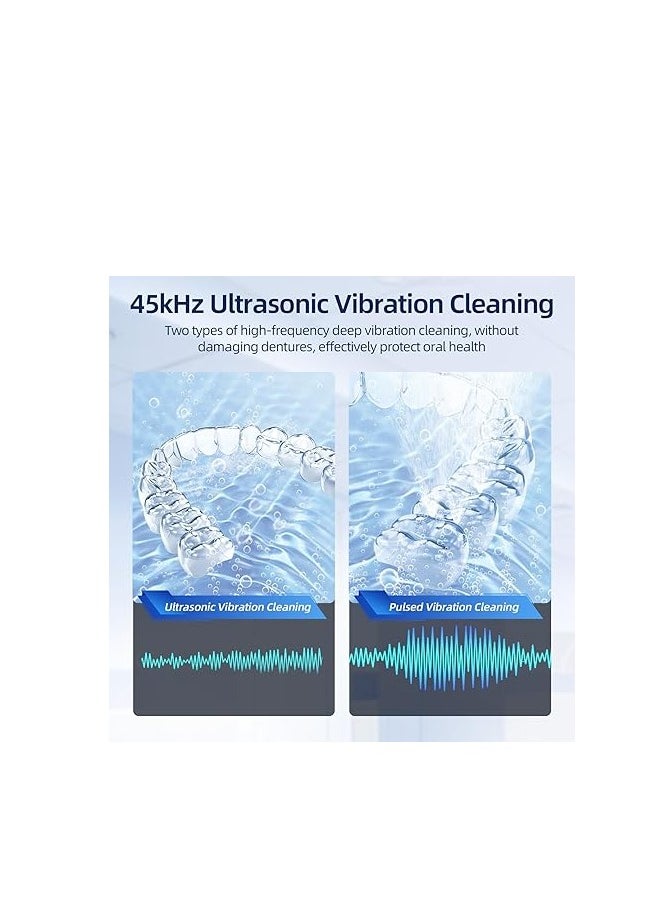 Generic Ultrasonic Retainer Cleaner, Retainer Cleaner Machine for Dentures, Mouth Guards, Braces, Toothbrush Heads, Jewelry with 200ML Capacity, 45kHz Retainer Cleaning, 4 Modes for All Dental Appliances  - Image 5