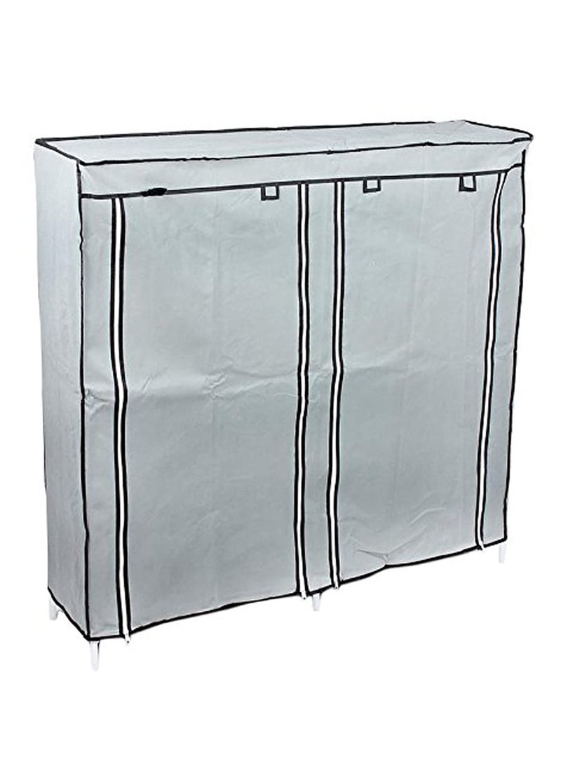 Whitecloud TRANSFORMING HOMES - Whitecloud TRANSFORMING HOMES® 7+2 Layer Polymer Plastic Portable Folding Double Row Shoe Rack (Grey, 2263) - Pair of 27 - Image 1