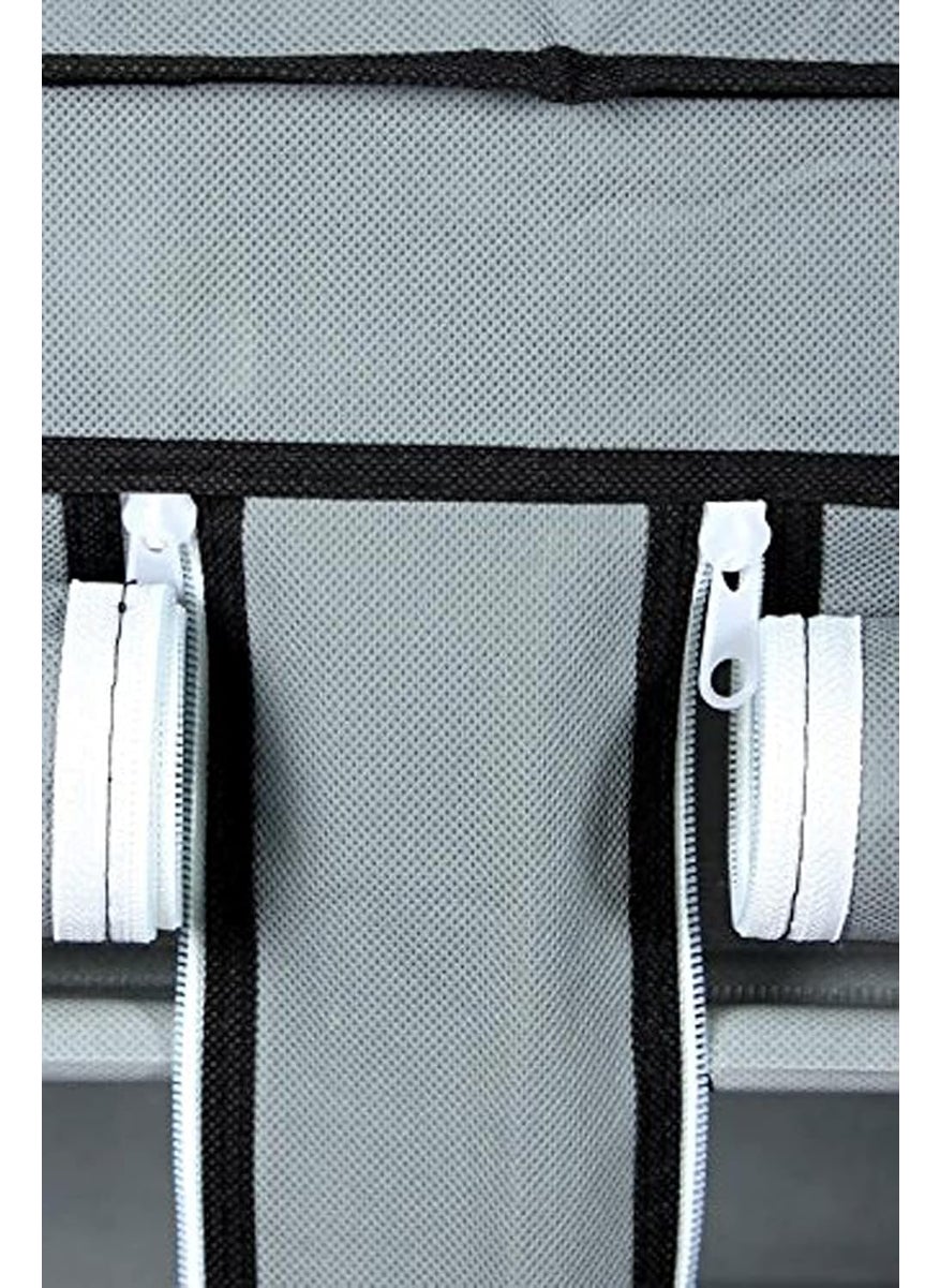Whitecloud TRANSFORMING HOMES - Whitecloud TRANSFORMING HOMES® 7+2 Layer Polymer Plastic Portable Folding Double Row Shoe Rack (Grey, 2263) - Pair of 27 - Image 1