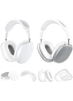 Case Cover For Airpods Max Headphones 4 In 1 Clear Soft Tpu Skin Anti Scratch Protective Cover For Airpod Max Silicone Ear Cup Cover+Ear Pad Case Cover+Headband Cover+ Ear Cup Cover