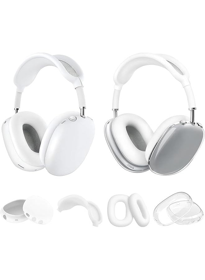 erorex - Case Cover For Airpods Max Headphones 4 In 1 Clear Soft Tpu Skin Anti Scratch Protective Cover For Airpod Max Silicone Ear Cup Cover+Ear Pad Case Cover+Headband Cover+ Ear Cup Cover - Image 1