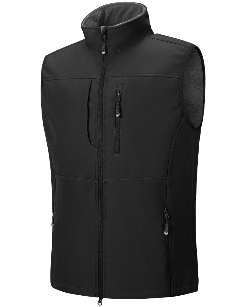 33,000ft Men's Lightweight Softshell Vest Outerwear Zip Up Fleece Lined Windproof Sleeveless Jacket for Golf Running Hiking - Image 1