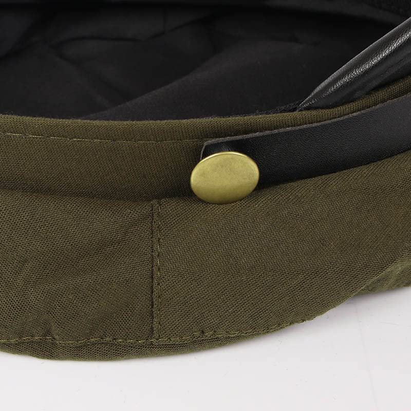 GRNUS Chauffeur Hat for Men Women Classic Vintage Newsboy Cap Costume Hats Beret Cap (One Size, Army Green) - Image 2