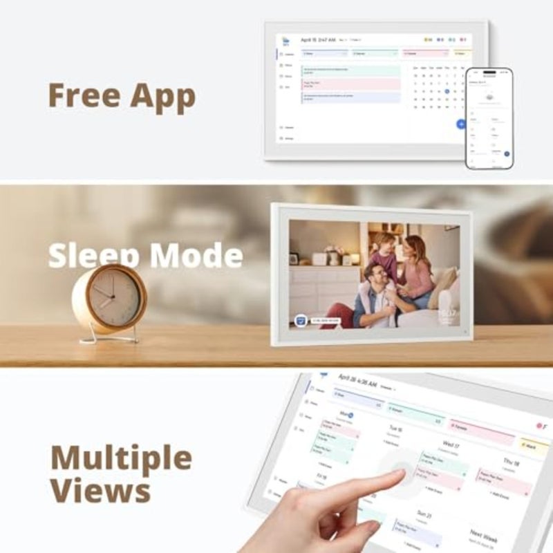 15.6 Inch Digital Calendar Chore Chart Family Planner And Photo Frame 1080P FHD Touchscreen Wall Or Desk Mount With GB Plug 100-240V - Image 3