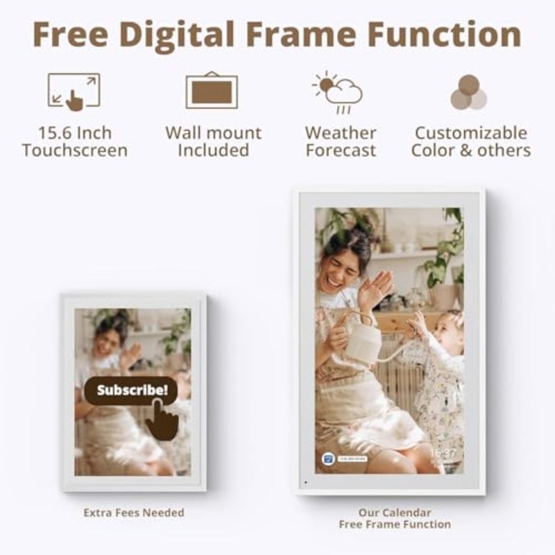 15.6 Inch Digital Calendar Chore Chart Family Planner And Photo Frame 1080P FHD Touchscreen Wall Or Desk Mount With GB Plug 100-240V - Image 4