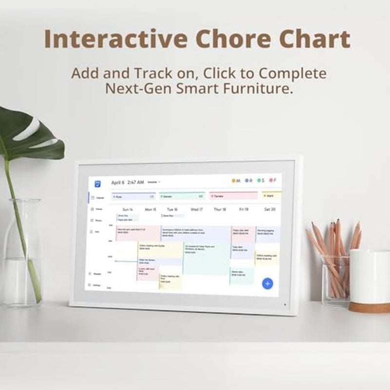 15.6 Inch Digital Calendar Chore Chart Family Planner And Photo Frame 1080P FHD Touchscreen Wall Or Desk Mount With GB Plug 100-240V - Image 5