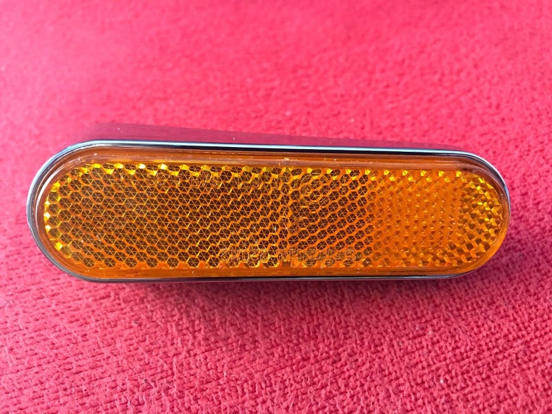 Vespa OEM 1B006553 LH-Side Reflector - For Front Fit Select Vespa: GT, GTS, GTV, LX, S | 584083(Orange) - Image 1