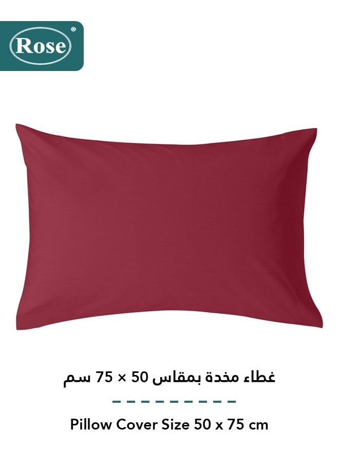 Rose Rose Luxurious Plain Fitted Sheet with Deep Pockets and Pillow Case, Bed Sheet 2-Pieces Set, Soft & Cozy Microfiber Breathable and Cooling, Extra Twin Size 120x200+38 cm, Burgundy  - Image 4