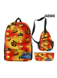 Blox Cartoon Backpack Three-piece Student School Bag 
