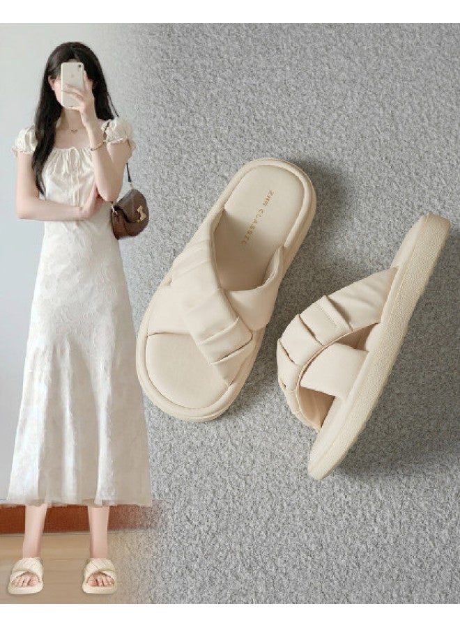 ZHR Lazy Essential】 Women's Beach Sandals Slippers, Summer Slide Sandals For Outdoor Wear - Image 1