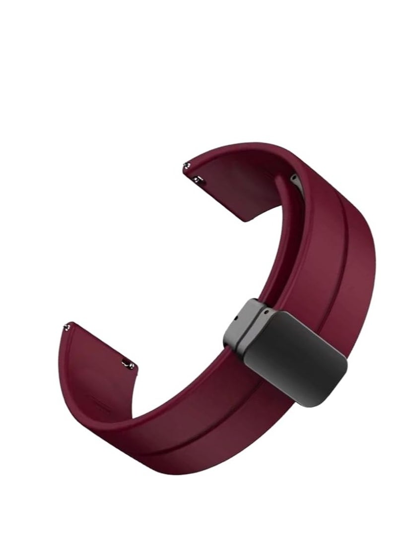 22MM Magnetic Buckle Soft Silicone Sport Strap Band For Fossil Gen 5E, Gen 5 Carlyle, Gen 6 44mm / OnePlus Watch 46MM Smart Watch For Men Women