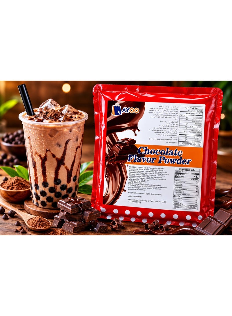 Ayoo Chocolate Flavor Powder 1kg | Premium Chocolate Drink & Dessert Mix | Rich Cocoa Taste | For Milkshakes, Coffee, Bubble Tea, Ice Cream, Cakes & Baking - Image 3