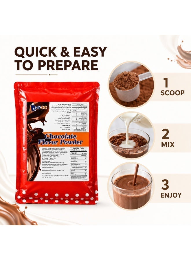 Ayoo Chocolate Flavor Powder 1kg | Premium Chocolate Drink & Dessert Mix | Rich Cocoa Taste | For Milkshakes, Coffee, Bubble Tea, Ice Cream, Cakes & Baking - Image 5