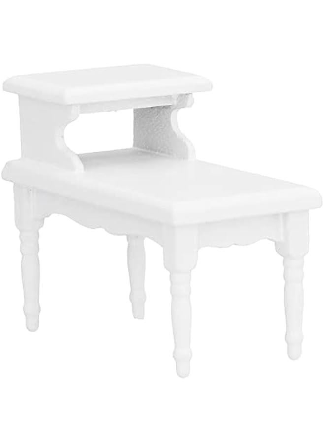 1:12 Dollhouse Coffee Table DIY Wooden Miniature Tea Table Furniture Model Decoration White  - Image 3