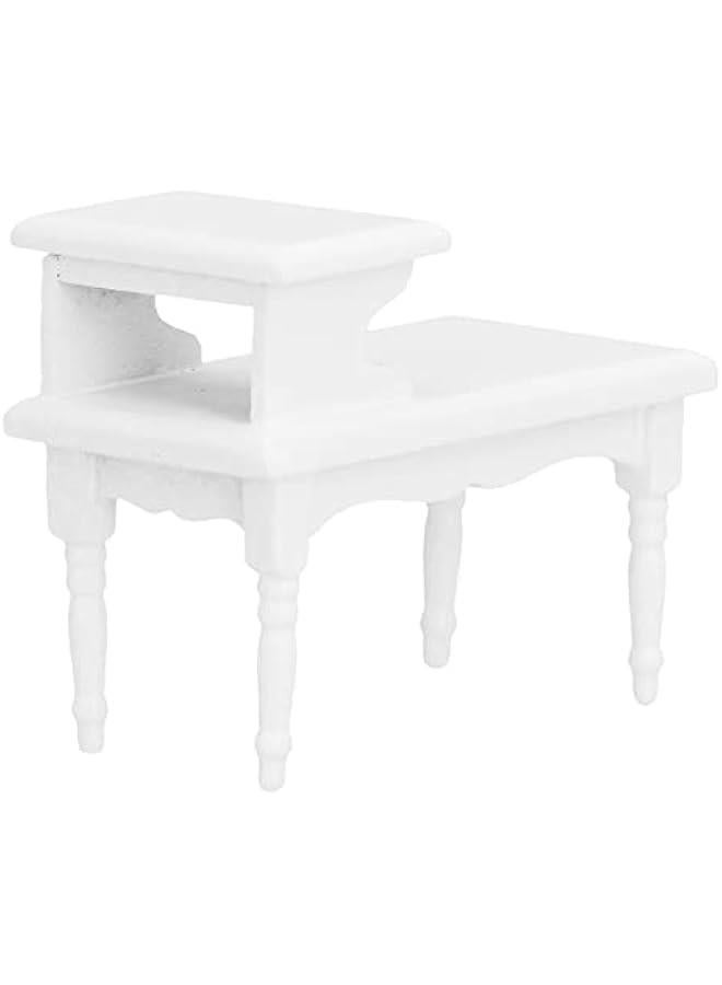 1:12 Dollhouse Coffee Table DIY Wooden Miniature Tea Table Furniture Model Decoration White  - Image 2