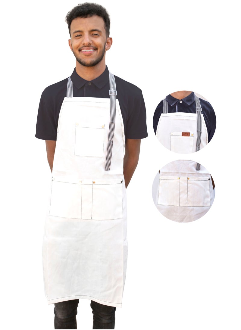 Apron Barista Fabric With 3 Comfort Pockets And White Expandable Straps - pzsku/Z2D1F55874FFFB908D999Z/45/_/1675772920/135baacb-bc48-408c-9e46-f3afadfd6305