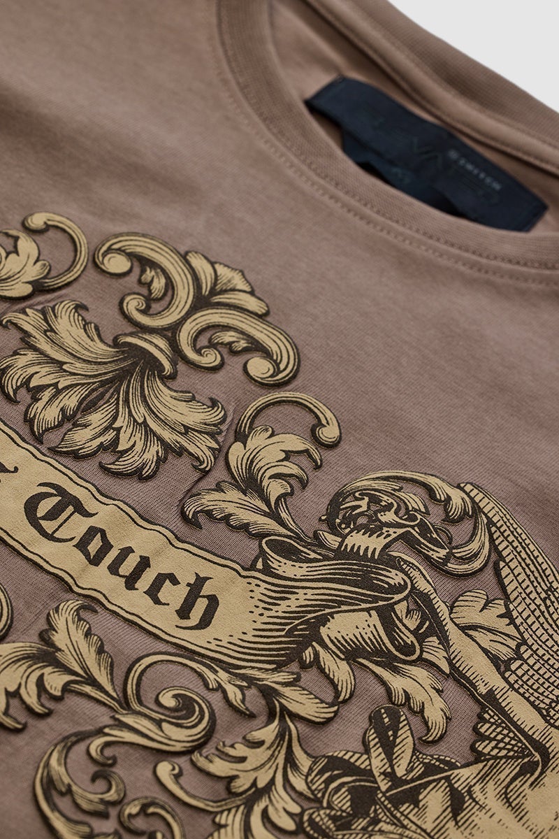 SNITCH Cupid Touch Brown Oversized Fit T-Shirt - Image 3