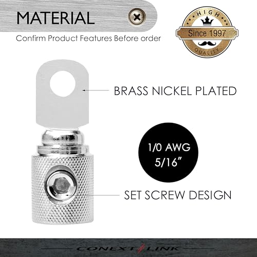 Conext Link RT0N-2 Set Screw Ring Terminal 2 Pack (1/0 Gauge, Nickel) - Image 2