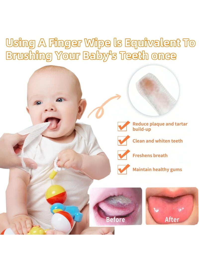 general Finger Tooth Brushing Tongue Cleaner Baby Toothbrush 6 to 12 Months Finger Tooth Brushing Dry Wipes for Baby Wipes Toddles 32Pcs Infant Toothbrush Mouth Cleaner for 0-36 Month - Image 2