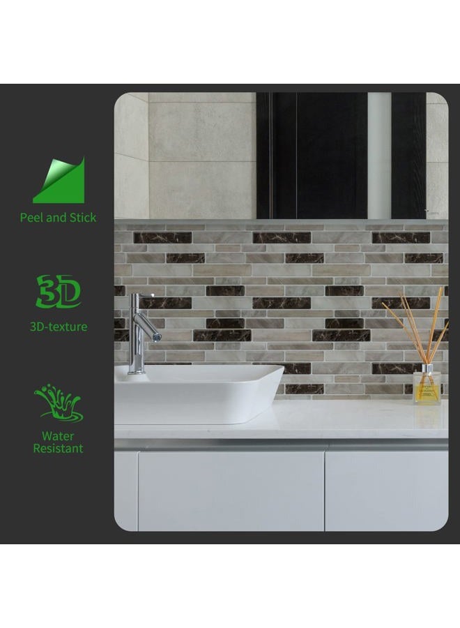 WOWSTAR 10-Sheet Peel and Stick Backsplash Tile for Kitchen, Back Splash Stick On Tiles for Kitchen Wall (Light Brown) - Image 2