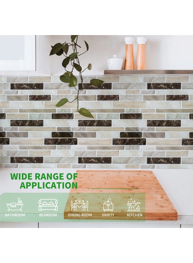 WOWSTAR 10-Sheet Peel and Stick Backsplash Tile for Kitchen, Back Splash Stick On Tiles for Kitchen Wall (Light Brown) - Image 3