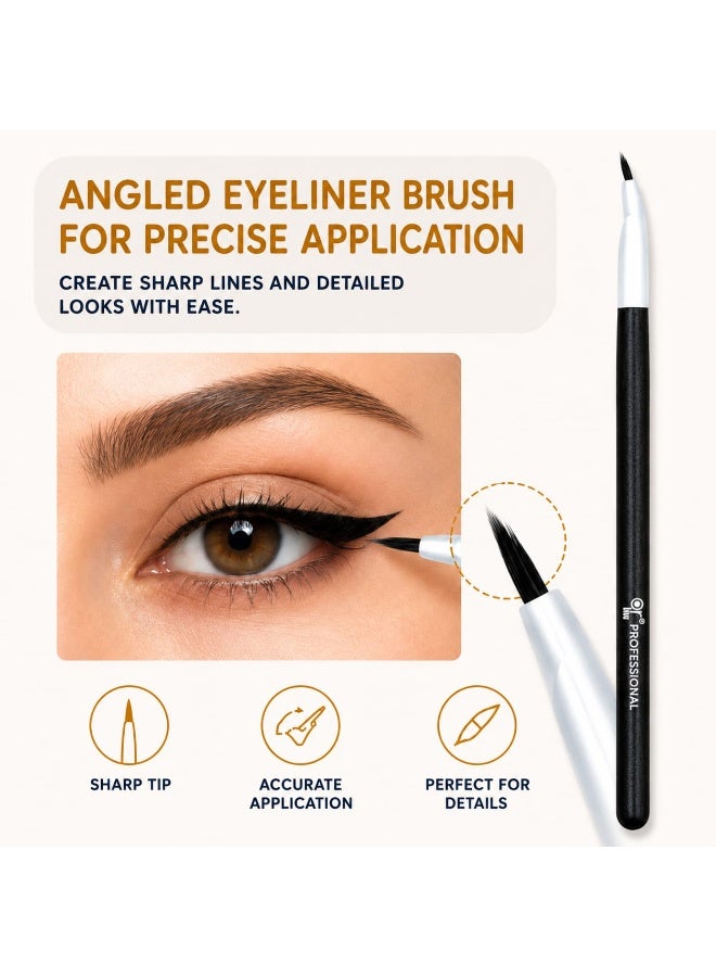 OR BLEU Angled Eyeliner Brush for Gel, Cream & Liquid Eyeliner, Precision Eyebrow & Eye Makeup Brush - Image 3