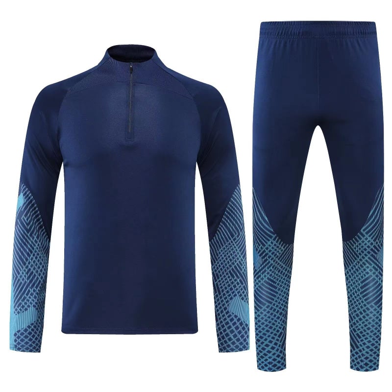Generic Thick Soccer Training Jacket Long Sleeve with Custom Logo 6004 Sapphire Blue 