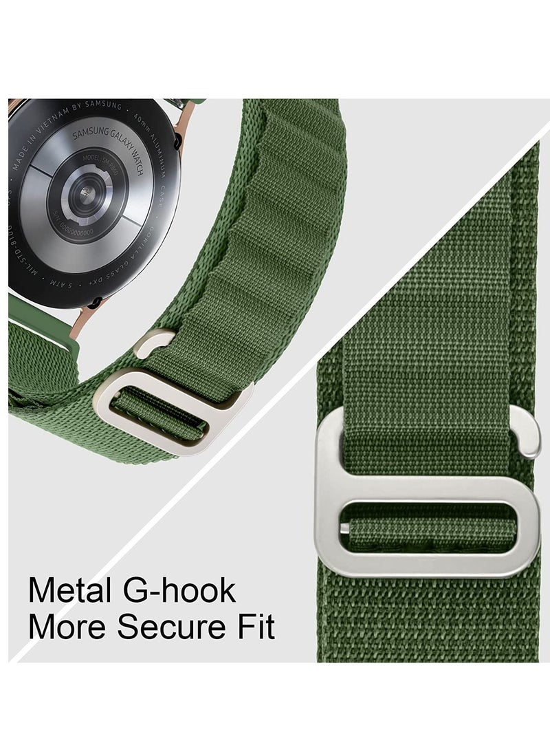 Generic - Alpine Loop 22mm Compatible With Huawei Watch GT Smart Watch 46mm, Durable Sport Nylon Strap With Titanium G Hook  Olive Green - Image 1