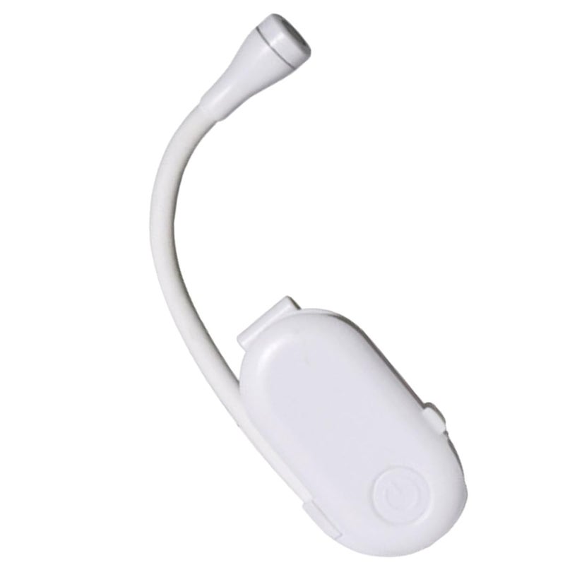 USB Rechargeable Clip On Reading Lamp Mini LED Book Light Portable Study Bedside Lamp White - Image 2