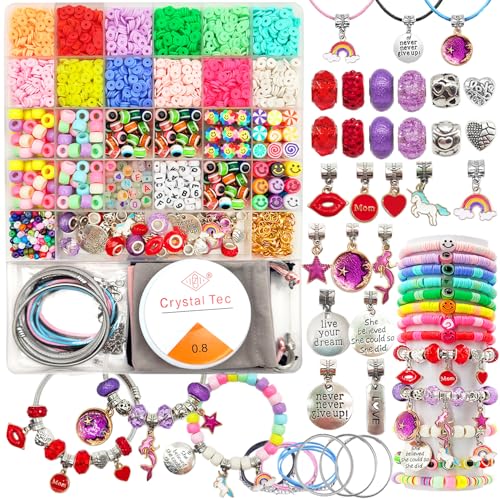 leitait Girls Toys Bracelet Making Kit 3000pcs Charm Jewelry Making Kit SuppliesEaster Basket StuffersUnicornMermaid Crafts Birthday Gifts for Girls Ages 5 6 7 8 9 10 11 12 Years Old - Image 1