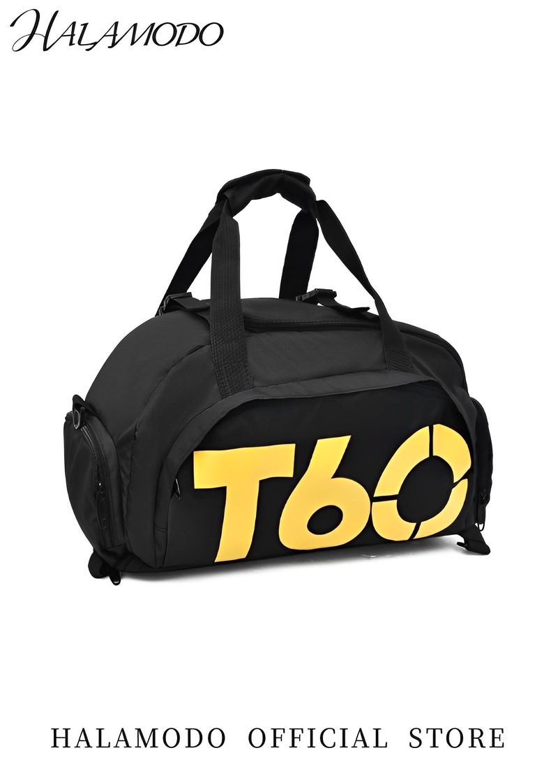هالامودو حقيبة رياضية للجنسين حقيبة رياضية للجنسين حقيبة سفر رياضية من القماش الخشن حقيبة لياقة بدنية مقاومة للماء مع حجرة للأحذية للسباحة والرياضة والسفر والتمرين - Image 3