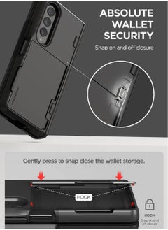 VRS Design Terra Guard Modern GO [Hinge Protection] for Samsung Galaxy Z Fold 4 Case Cover with [2 Card Holder Compartment] & Front Screen Protector - Matte Black  - Image 5